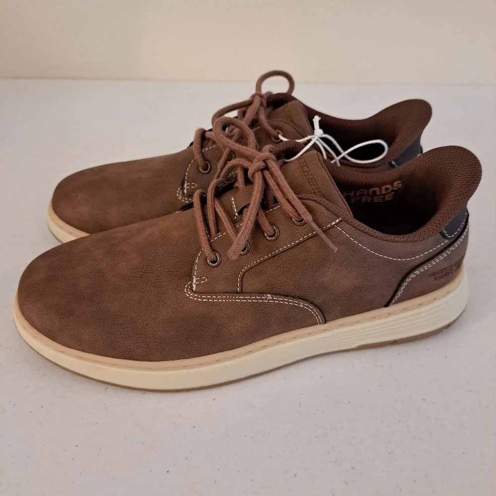 Skechers Swift Fit Hands Free Mens 8.5 Brown New Slip-on Sneakers 1211-798